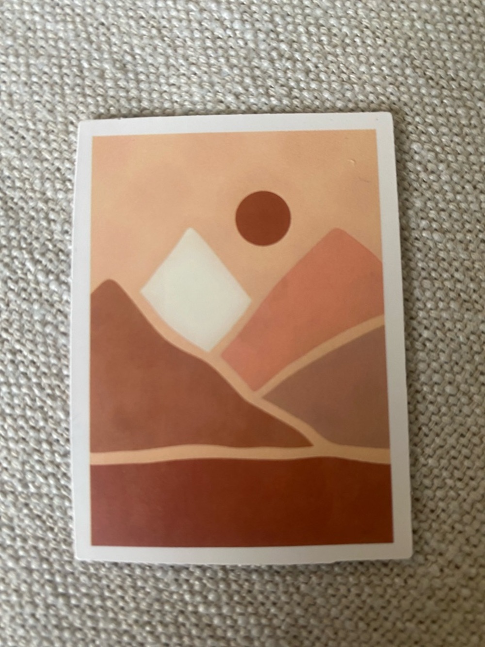 Abstract Desert Boho Mountain Sticker - Warm Earth Tones